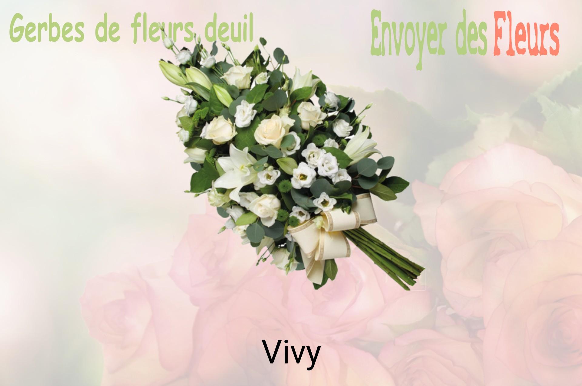 Gerbe de fleurs de deuil livrée à Vivy